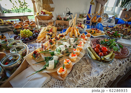 Beautifully decorated catering banquet table with 62286935