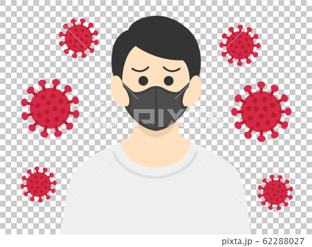 黒マスクをした男性のイラストのイラスト素材 6227