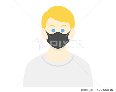 黒マスクをした白人男性のイラストのイラスト素材 6230