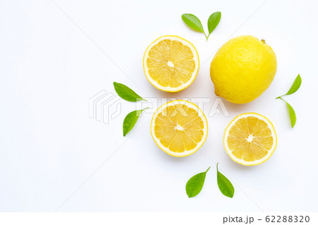 Fresh lemon on white background. 62288320