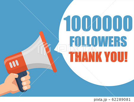 1000000 followers Thank You - Male hand holding 1000000 followers Thank You - Male hand holding 62289081