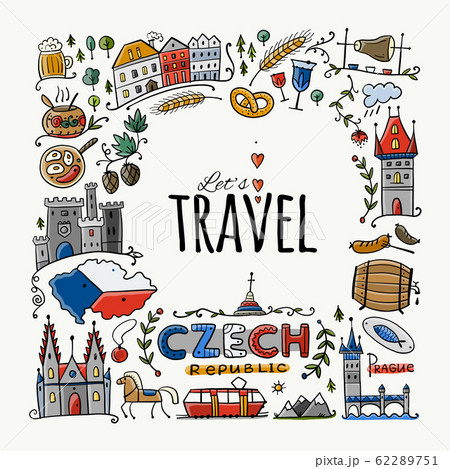 Czech Republic. Travel illustration with Czech 62289751