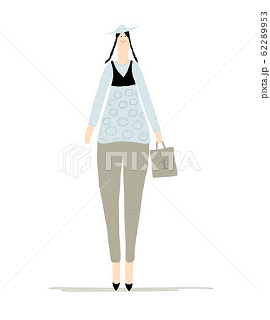 Beautiful woman sketch for your design 62289953