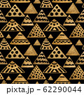 Ethnic gold hand painted seamless pattern. Abstract pyramids golden background. Tribal aztec texture. 62290044