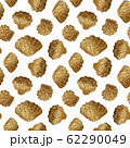 Seashells gold seamless pattern. Hand painting golden shells background. 62290049