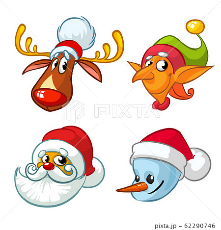 Set of Christmas characters. Vector cartoon  icons 62290746