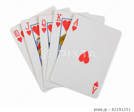 playing cards on white background 62291251