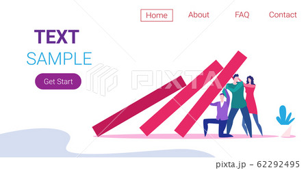businesspeople team stopping domino effect crisis management chain reaction finance intervention conflict prevention concept horizontal full length copy space 62292495