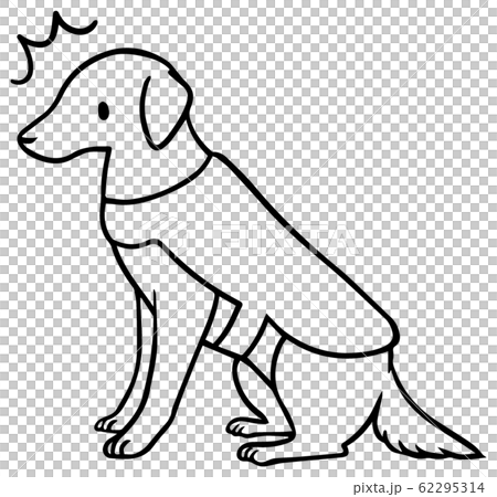 簡單服務犬（驚奇）的插圖（僅行） 62295314