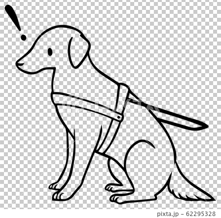 シンプルな盲導犬のイラスト マーク 線のみ のイラスト素材