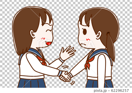 強迫握手並試圖圍住的女學生和不滿意的女學生 62296257