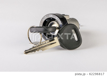 Car keys on a white background. 62296817