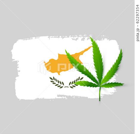 Cyprus flag with realistic cannabis 62297354