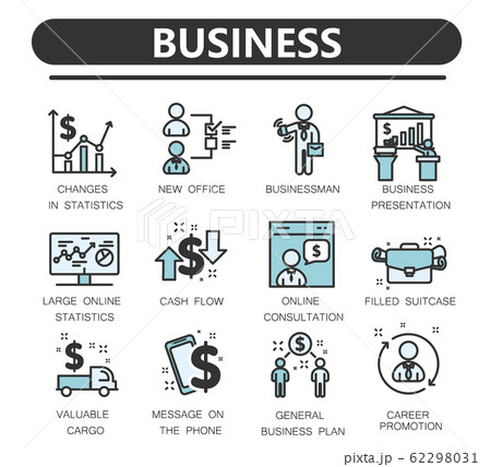 Icons set of business economic 62298031