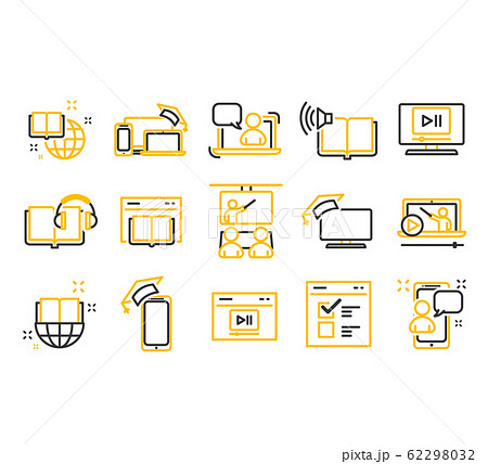 Online education icon set 62298032