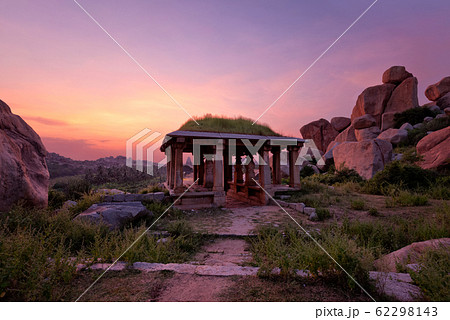 Ancient ruins of Hampi on sunset. India Ancient ruins of Hampi on sunset. India 62298143