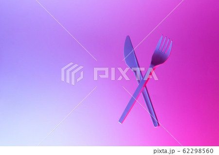 Disposable appliances plastic white fork and knife 62298560