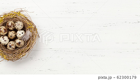 Easter greeting card with quail eggs 62300179