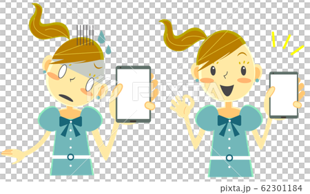 女の子　スマホ　悩み＆解決セット 62301184