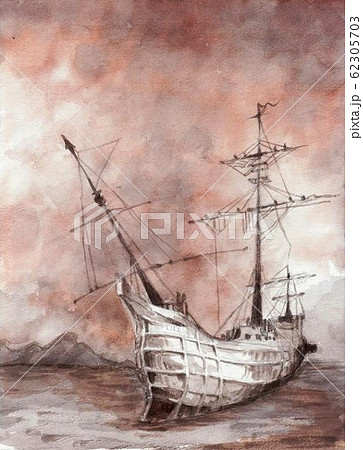 水彩画 帆船 水彩画 帆船 62305703