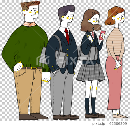 高校生と家族のイラスト素材 高校生と家族のイラスト素材