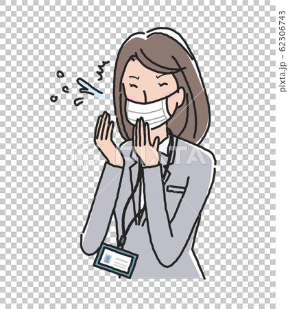マスクをするスーツの女性 マスクをするスーツの女性 62306743