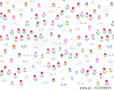 花柄 お花畑 背景のイラスト素材