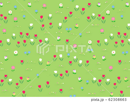 花柄 お花畑 背景のイラスト素材