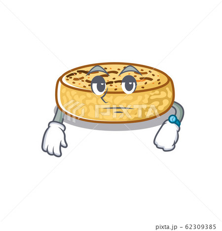 cartoon character design of crumpets on a waiting gesture 62309385