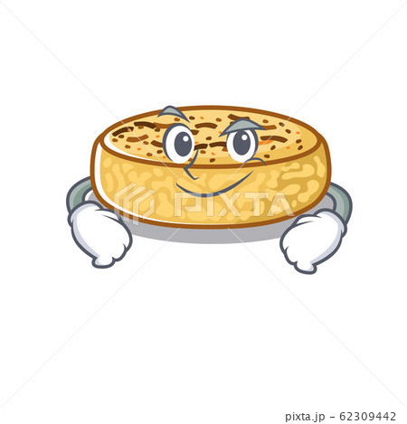 Cool crumpets mascot character with Smirking face 62309442