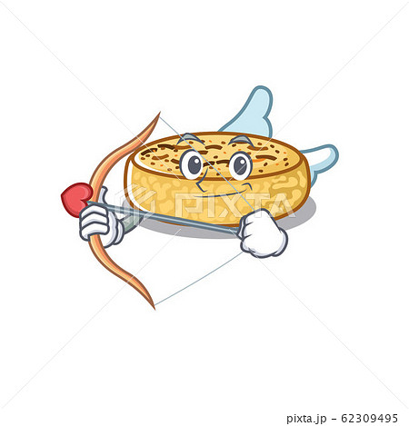 Sweet crumpets Cupid cartoon design with arrow and wings 62309495