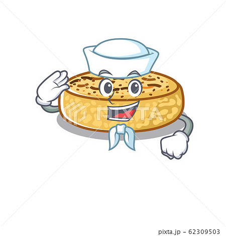 Crumpets cartoon with concept Sailor wearing hat 62309503