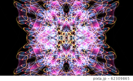 幻想的幾何学紋様CG背景　0205_125336紫オレンジ 62309865