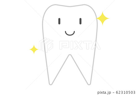 再石灰化、健康な歯の顔つきイラスト 再石灰化、健康な歯の顔つきイラスト 62310503