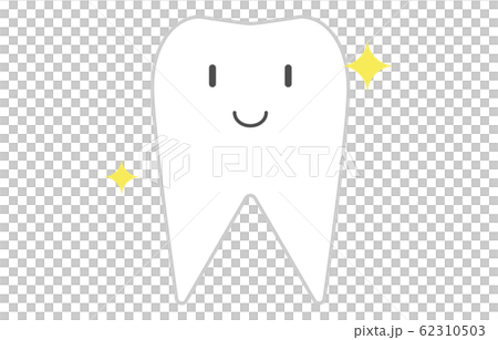 再石灰化、健康な歯の顔つきイラスト 再石灰化、健康な歯の顔つきイラスト 62310503