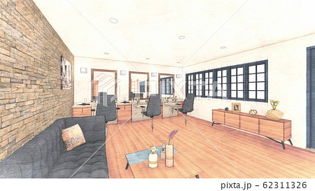 床屋　人なし　イラスト65 62311326