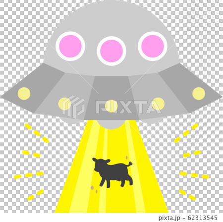 Ufo Abducting A Cow Stock Illustration