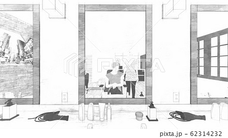 美容院　人あり　イラスト87 62314232