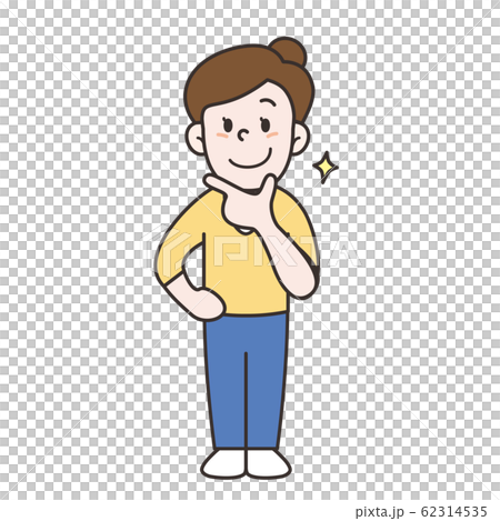 女性 正面 全身 どや顔 62314535