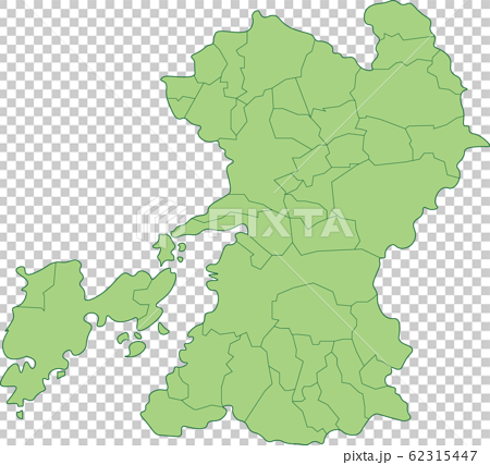 熊本県の地図_市町村別 62315447
