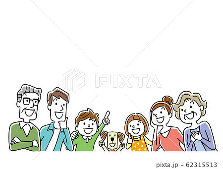 イラスト素材：家族、3世代 62315513