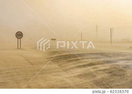 Sandstorm near Swakopmund in Namibia in Africa. Sandstorm near Swakopmund in Namibia in Africa. 62316370