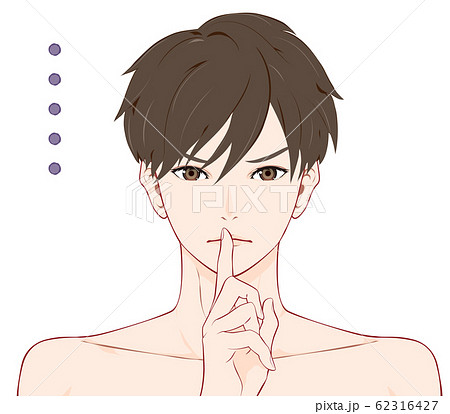 無言を求める素肌の男性 62316427