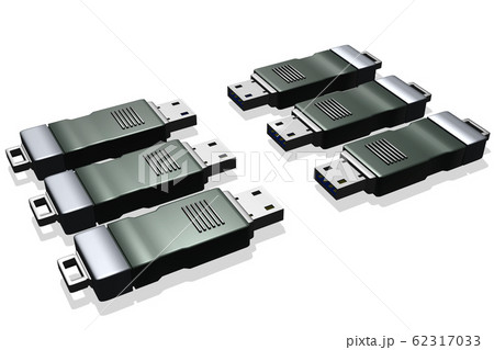 USBメモリ(3DCG：白バック) 62317033