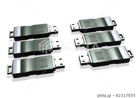 USBメモリ(3DCG：白バック) 62317035