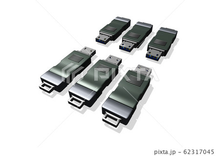 USBメモリ(3DCG：白バック) 62317045