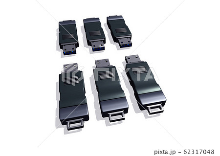 USBメモリ(3DCG：白バック) 62317048