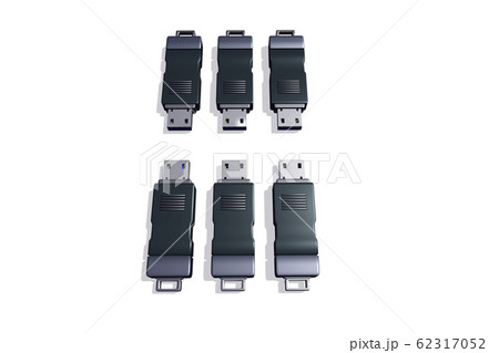 USBメモリ(3DCG：白バック) 62317052
