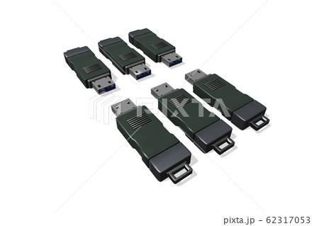 USBメモリ(3DCG：白バック) 62317053