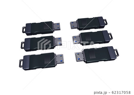 USBメモリ(3DCG：白バック) 62317058